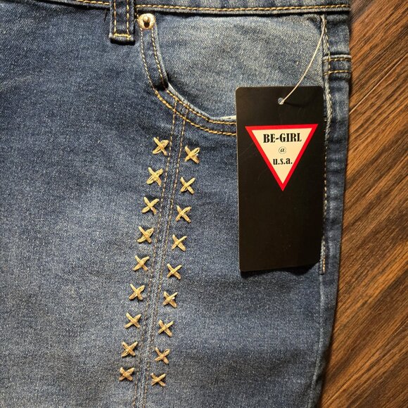 BE GIRL Blue Denim Western Style Skirt NWT/SIZE XL - Picture 6 of 7